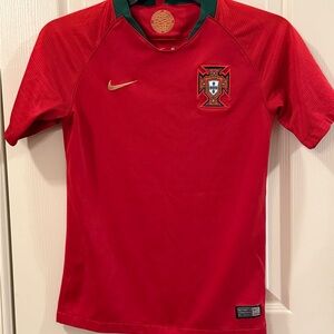 Nike Kids Red and Green Soccer Jersey